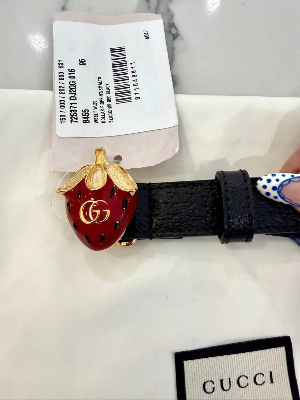 Gucci Strawberry Pendant Belt